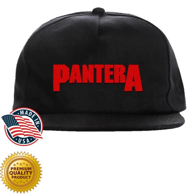 Embroidered Red Pantera Logo Snapback Hat Pantera - Tee Shop Pro