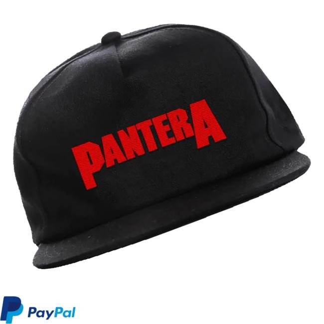 Embroidered Red Pantera Logo Snapback Hat Pantera - Tee Shop Pro