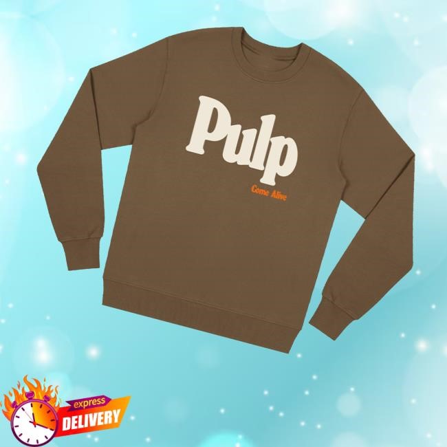 Pulp Come Alive Brown Logo Crewneck Sweatshirt - Tee Shop Pro