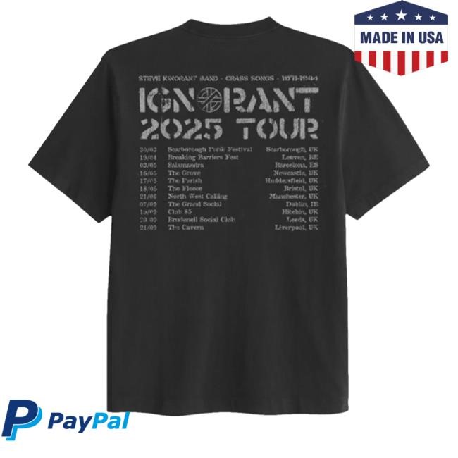 Steve Ignorant 2025 Tour Stencil Tee - Tee Shop Pro