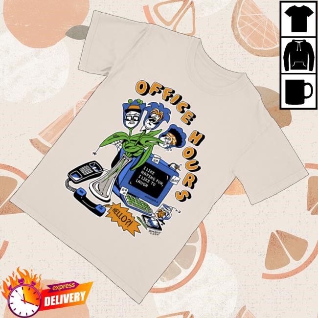 Official Office Hours Merch Office Flowers Sweatshirt Natural - Tee Shop Pro