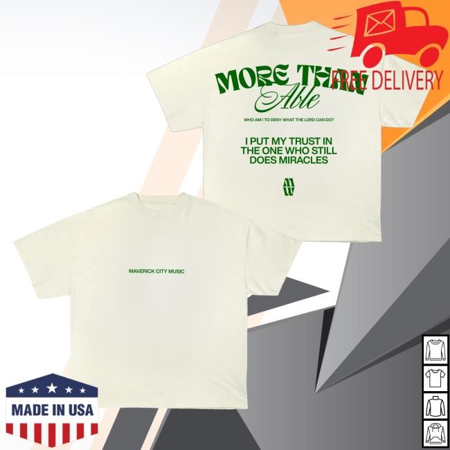 Maverick City Music Merch More Than Able Lyric Zip Hoodie Cream - Tee Shop Pro