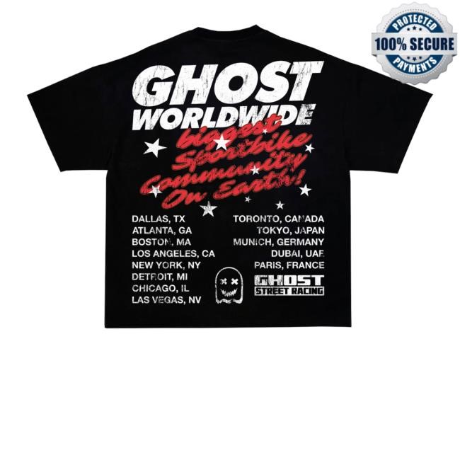 Official Ghost Racing Merch Shop Store Worldwide Tour Tee - Tee Shop Pro