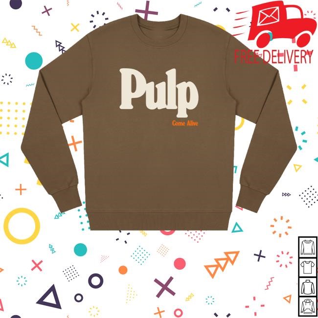 Pulp Come Alive Brown Logo Crewneck Sweatshirt - Tee Shop Pro