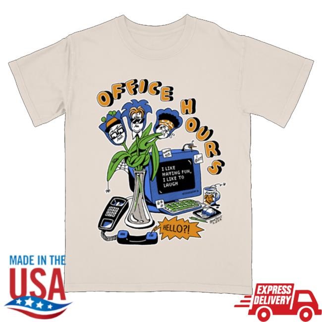 Official Office Hours Merch Office Flowers Sweatshirt Natural - Tee Shop Pro
