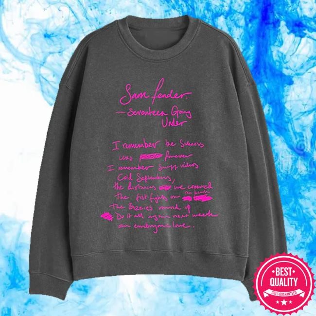 Official Sam Fender Merch Shop Store Sam Fender Lyric Tee - Tee Shop Pro
