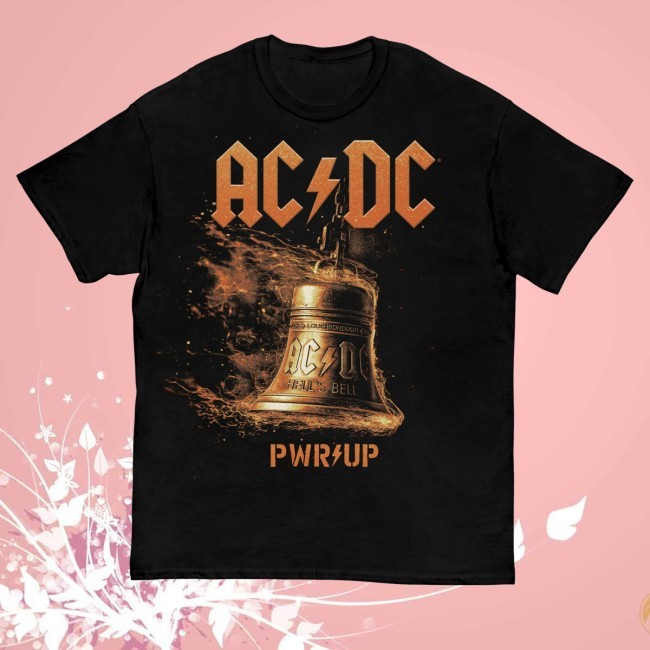 Official Acdc Merch Hells Bells Lightning Pwr Up Tour T-Shirt - Tee Shop Pro