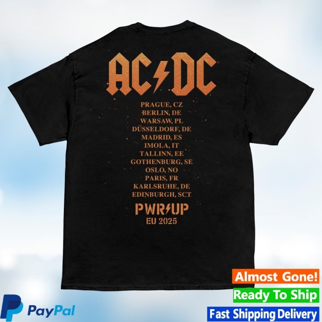 Official Acdc Merch Hells Bells Lightning Pwr Up Tour T-Shirt - Tee Shop Pro