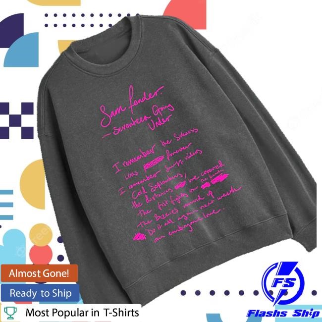 Official Sam Fender Merch Shop Store Sam Fender Lyric Tee - Tee Shop Pro
