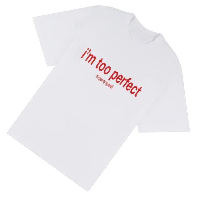 Trending Lola Young Merch I'm Too Perfect White Lyric Tee - Tee Shop Pro