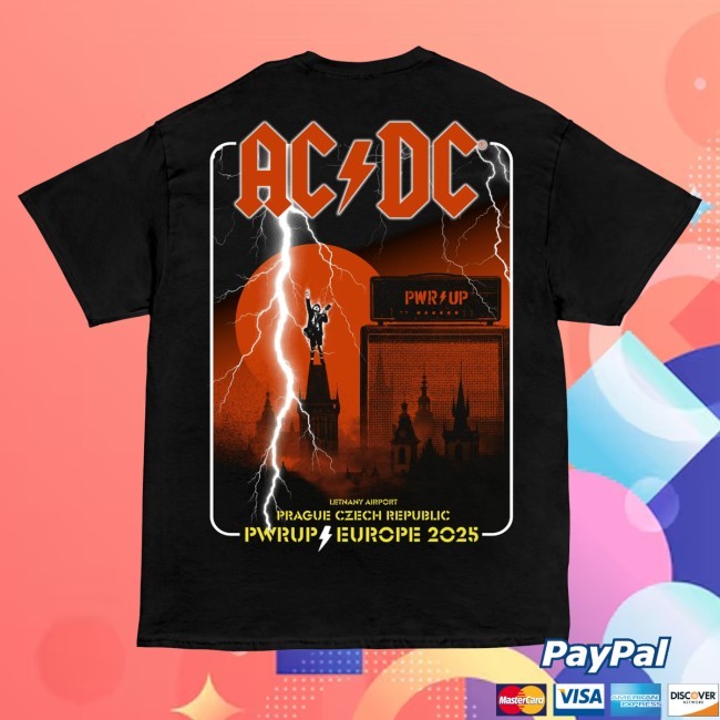 Acdc Merch Prague Pwr Up Tour T-Shirt - Tee Shop Pro