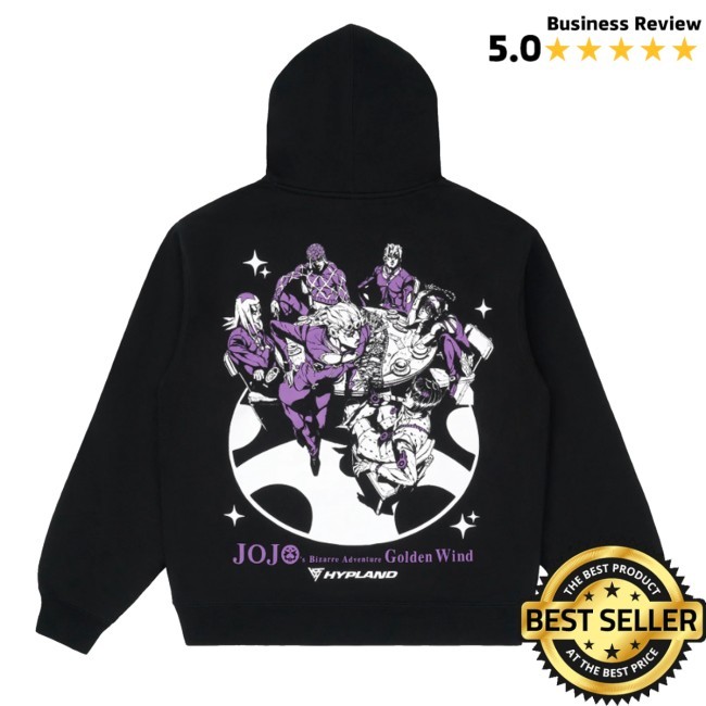 Hypland Merch Store Jojo Golden Wind Group Tee Shirt - Tee Shop Pro
