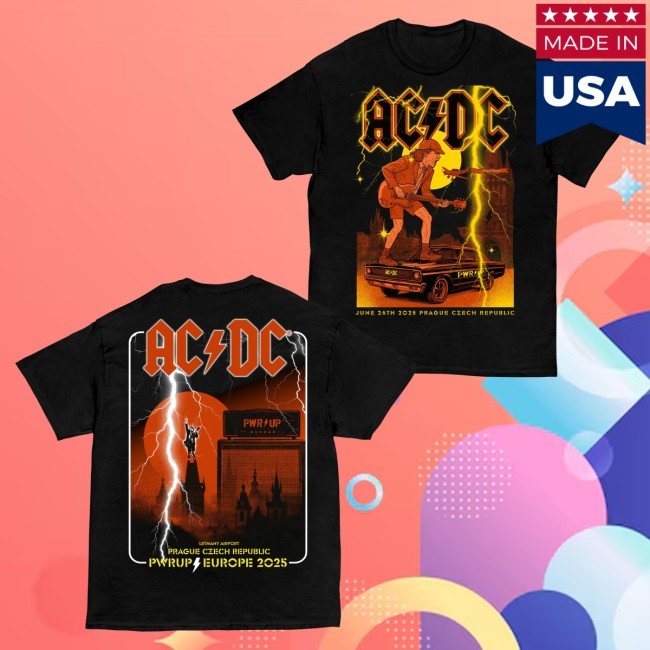 Acdc Merch Prague Pwr Up Tour T-Shirt - Tee Shop Pro